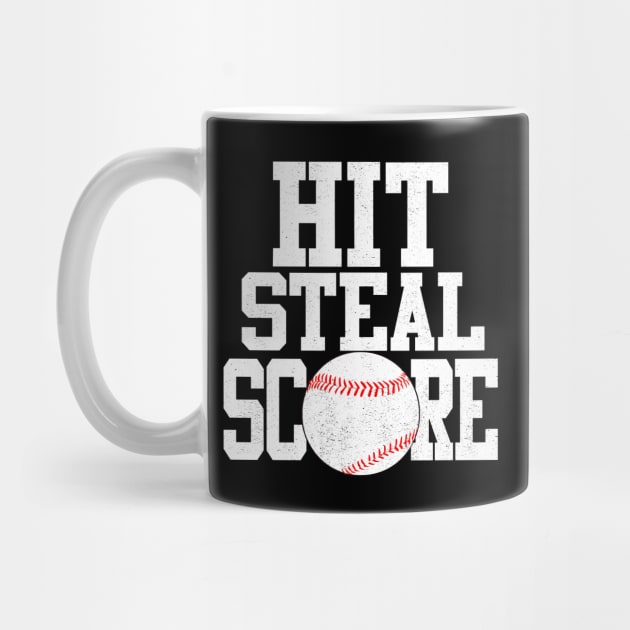Hit Steal Score funny Baseball Player T Shirt by belownormal